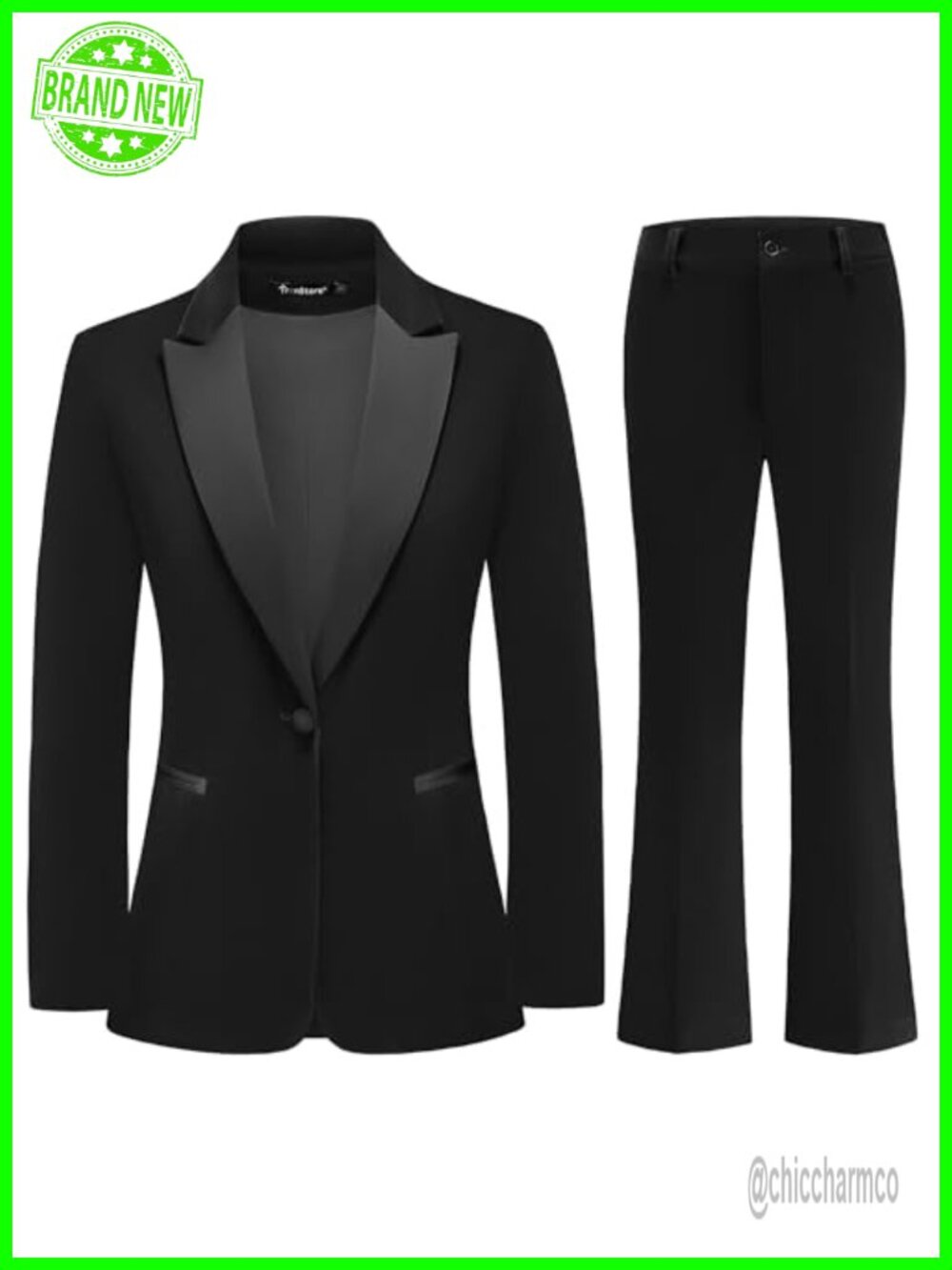 Velvet Blazer Bootcut Pants Suit Set Formal Business Wedding